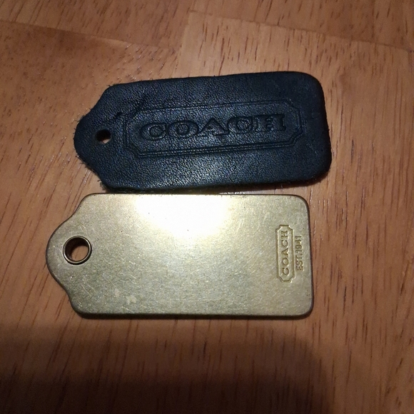 Vintage Coach Black Leather Replacement Hangtag Key fob Charm For Handbag Purse - Picture 4 of 4